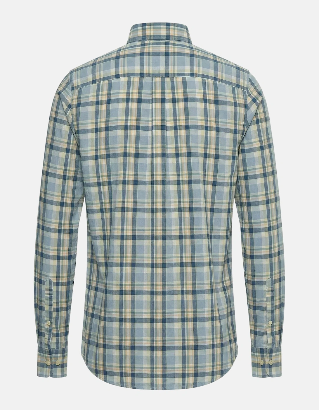 Washed Oxford Check Button Down Shirt Pale Yellow