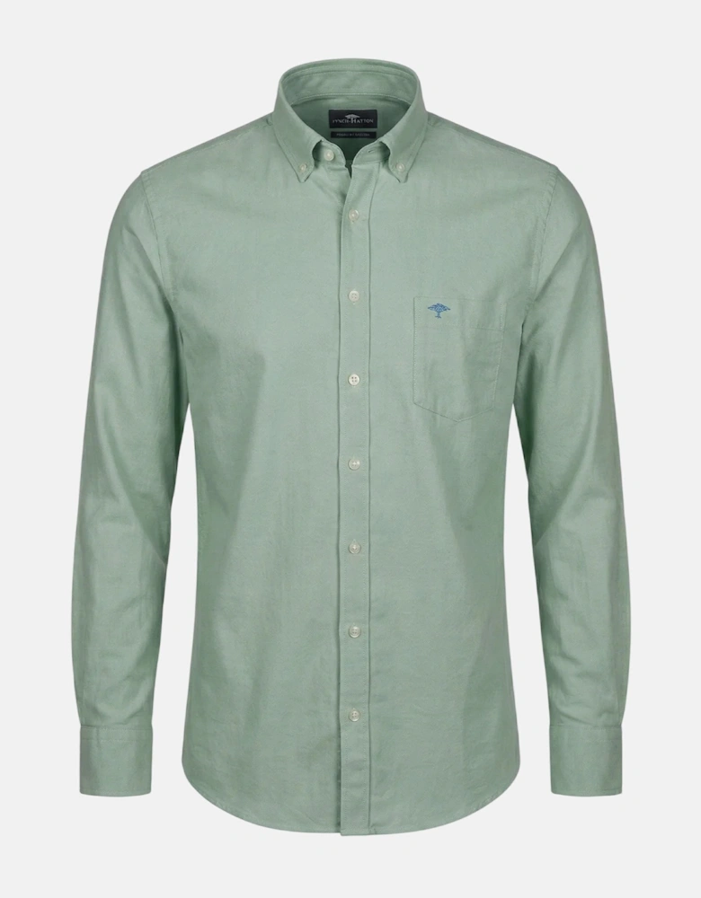 Washed Oxford Solid Button Down Shirt Avocado