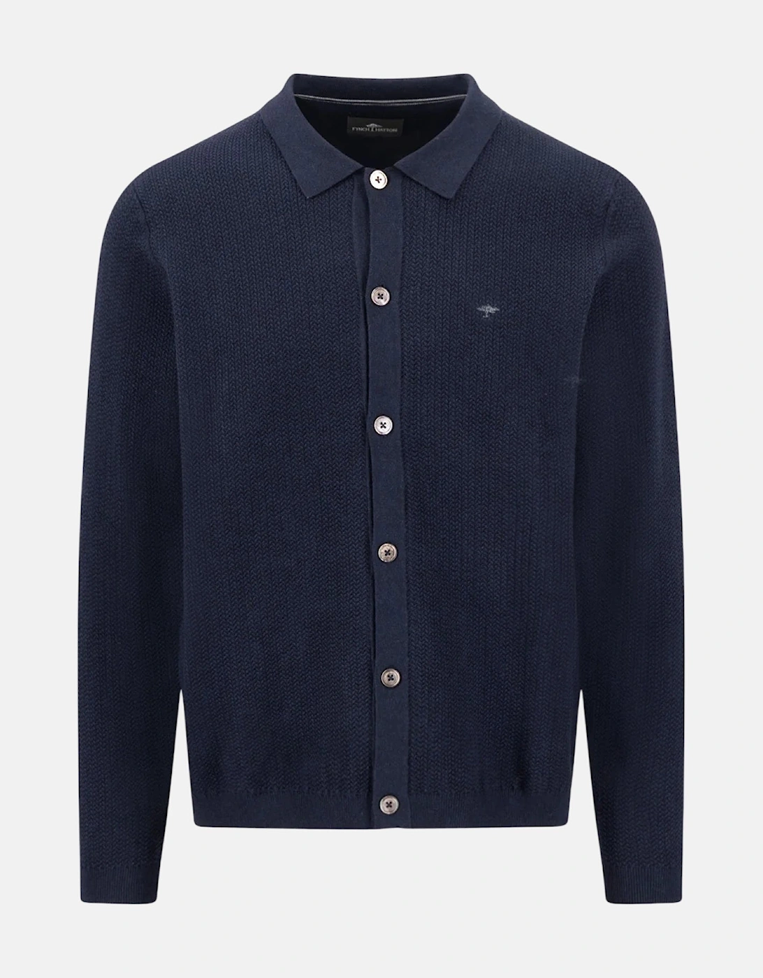 Polo Collar Structured Cardigan Navy, 6 of 5