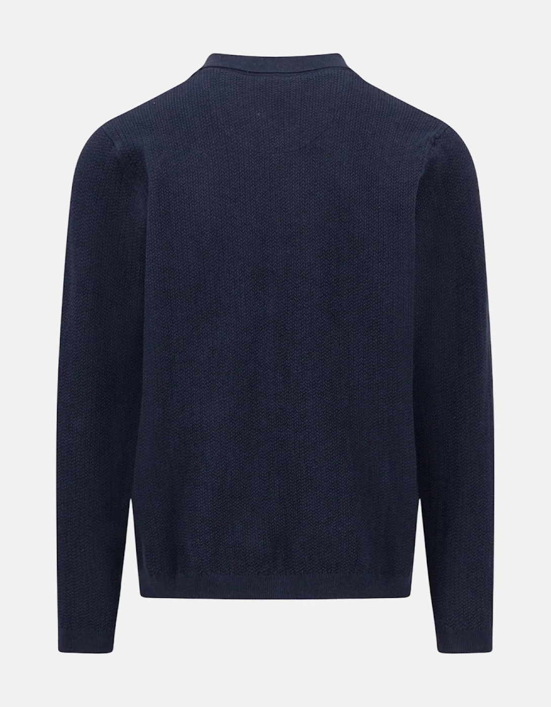 Polo Collar Structured Cardigan Navy