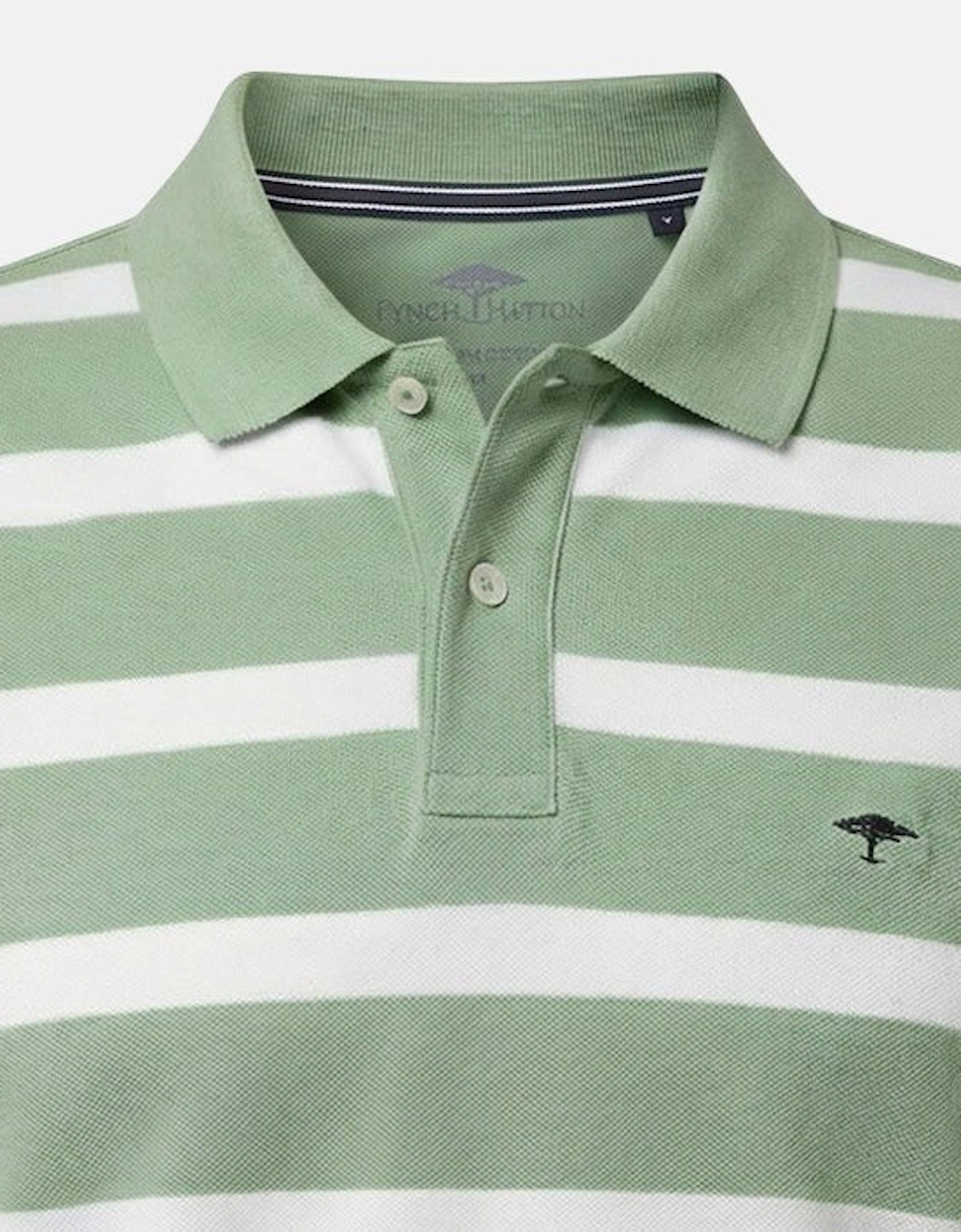 Modern Stripe Premium Cotton Polo Shirt Avocado