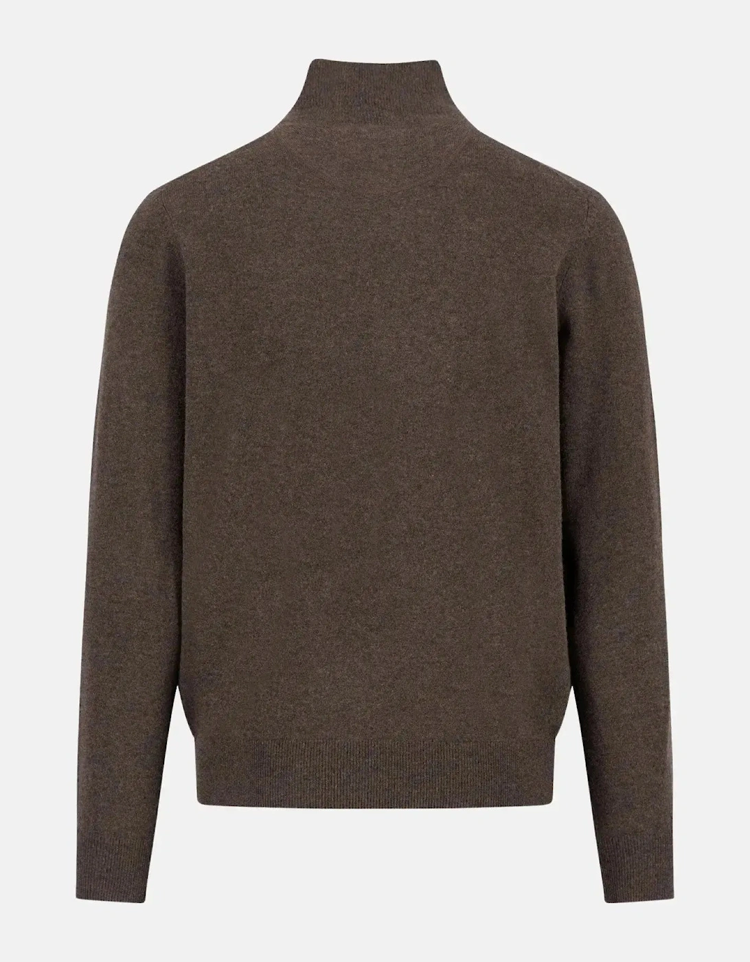 Fine Knit Cotton 1/4 Zip Sweater Dark Chocolate