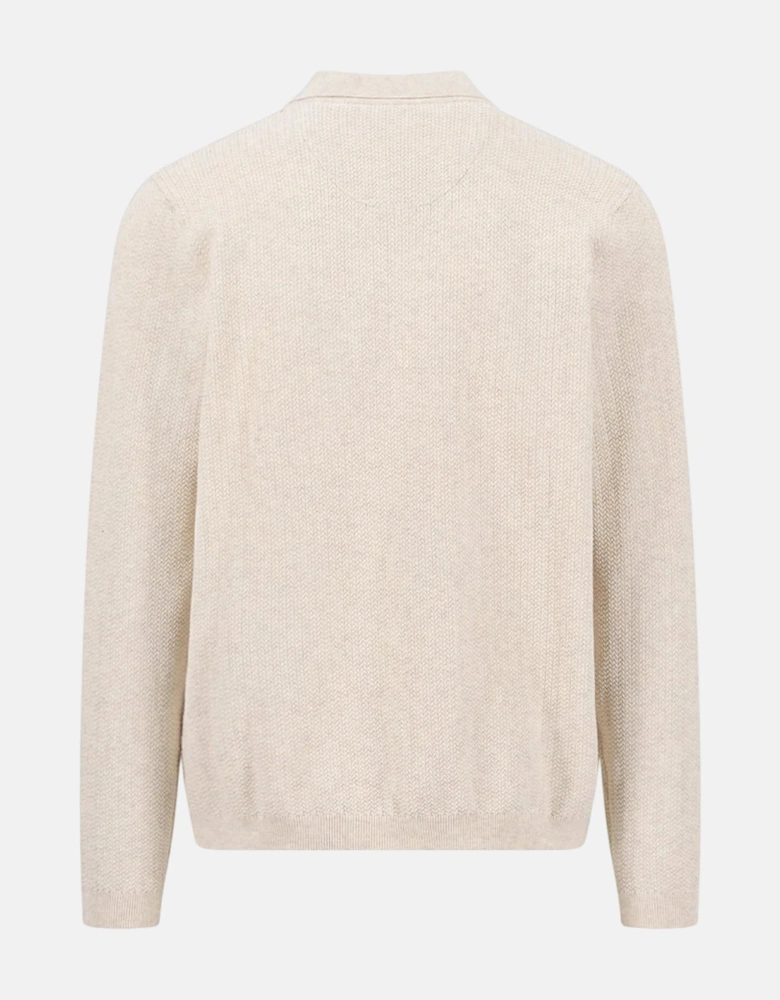 Polo Collar Structured Cardigan New Off-White
