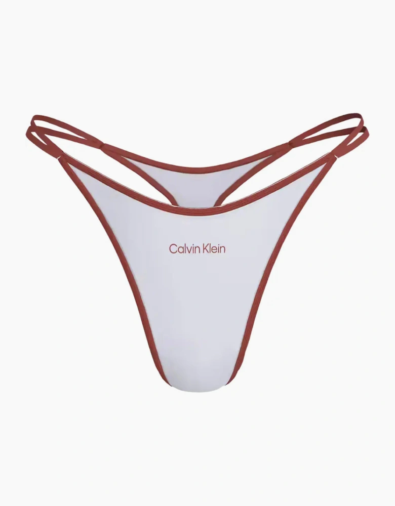Retro Binding String Thong, White