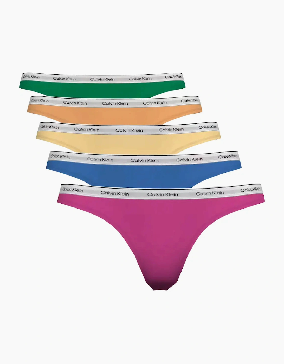 5-Pack Icon Logo Thongs, Pink/Blue/Yellow/Orange/Green, 2 of 1