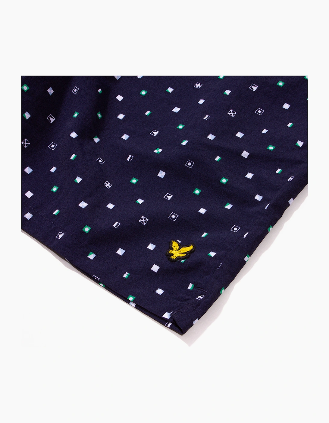 Lyle & Scott Navy Square Print Swim Shorts