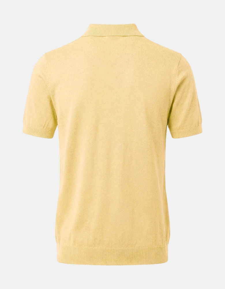 Fine Knit Air Cotton Polo Shirt Pale Yellow