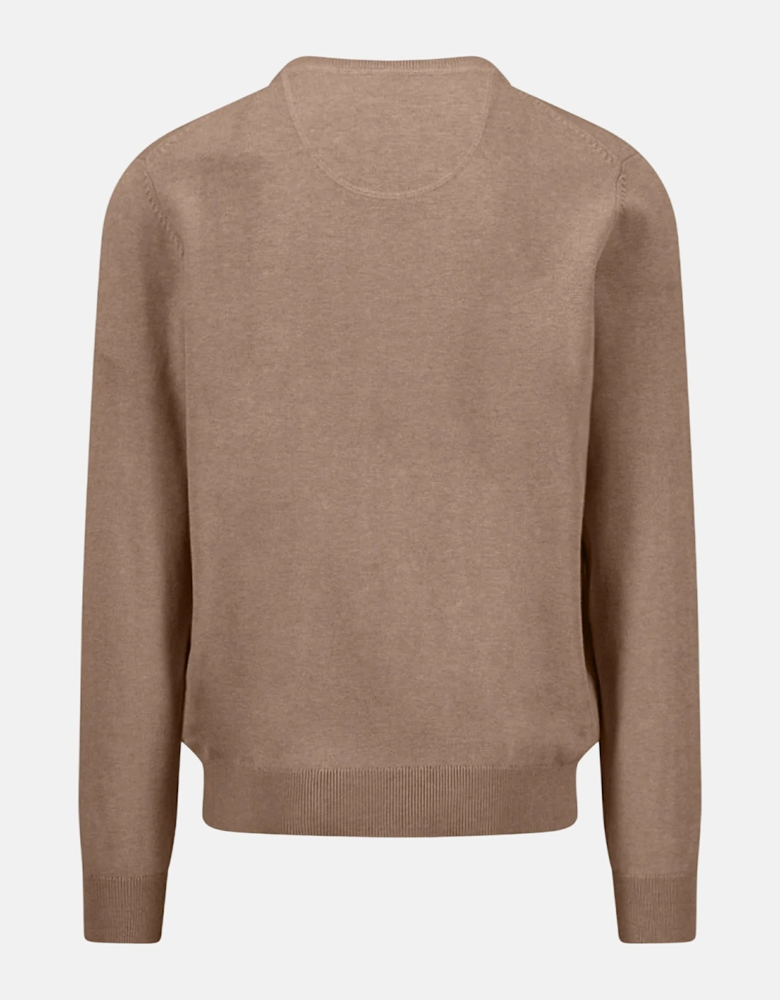 Fine Knit Cotton Crewneck Sweater Affogato