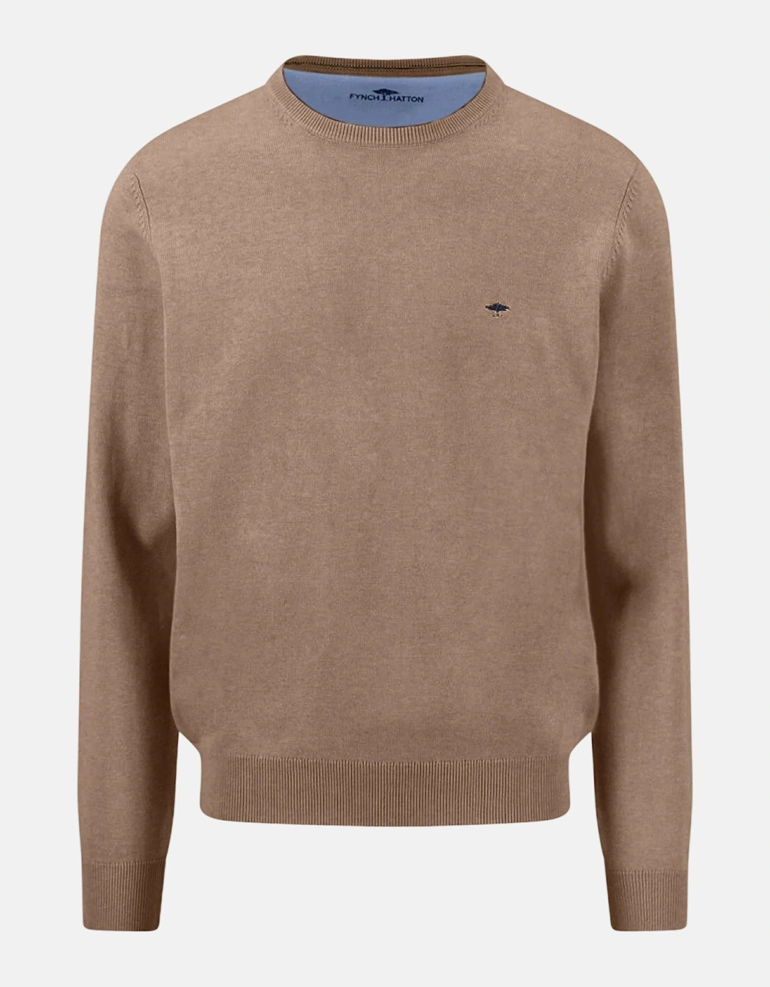 Fine Knit Cotton Crewneck Sweater Affogato, 6 of 5