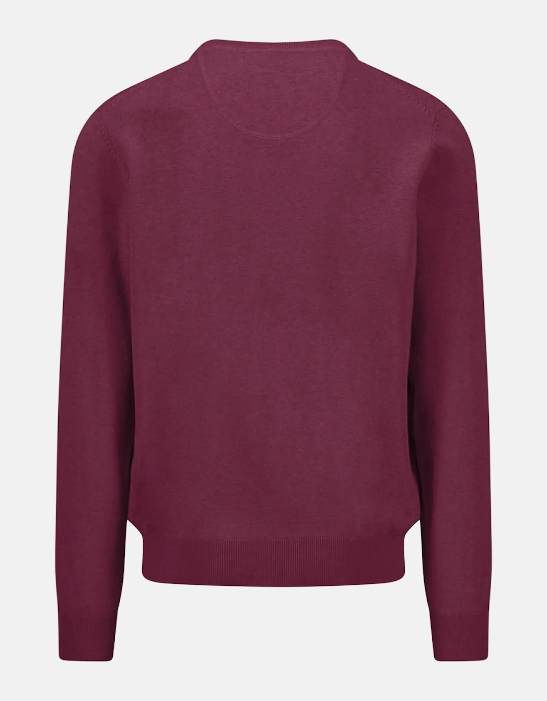 Fine Knit Cotton Crewneck Sweater Deep Merlot