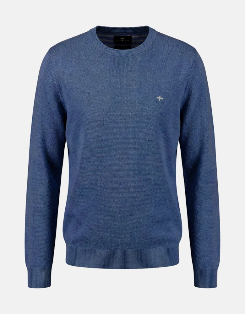Fine Knit Air Cotton Crewneck Sweater Midnight