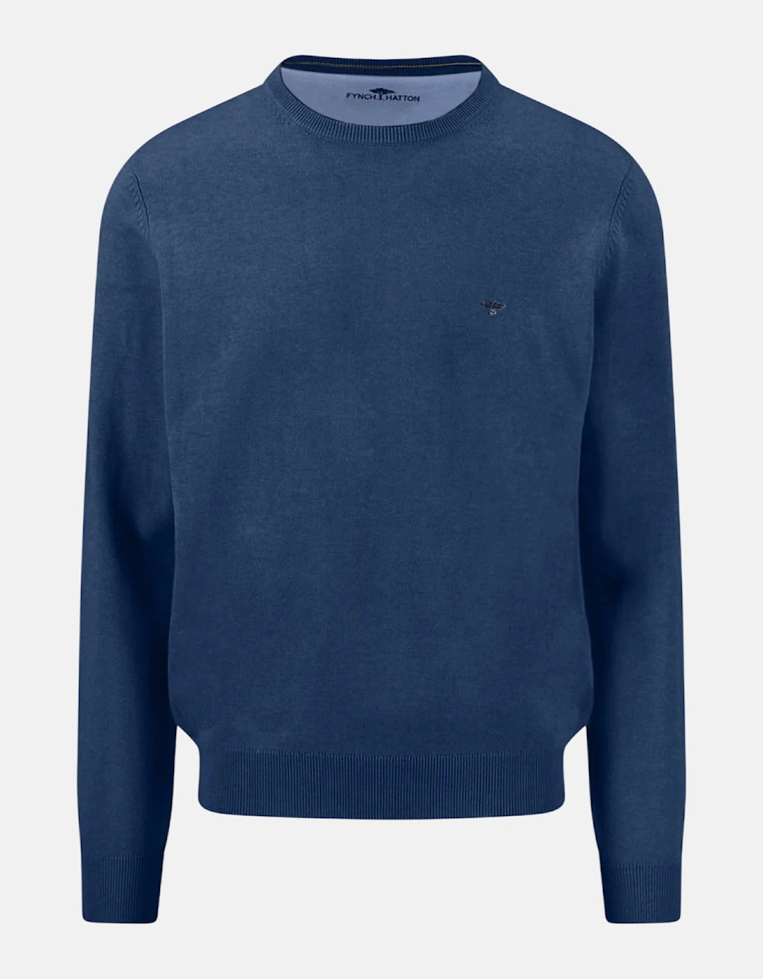 Fine Knit Cotton Crewneck Sweater Midnight, 6 of 5