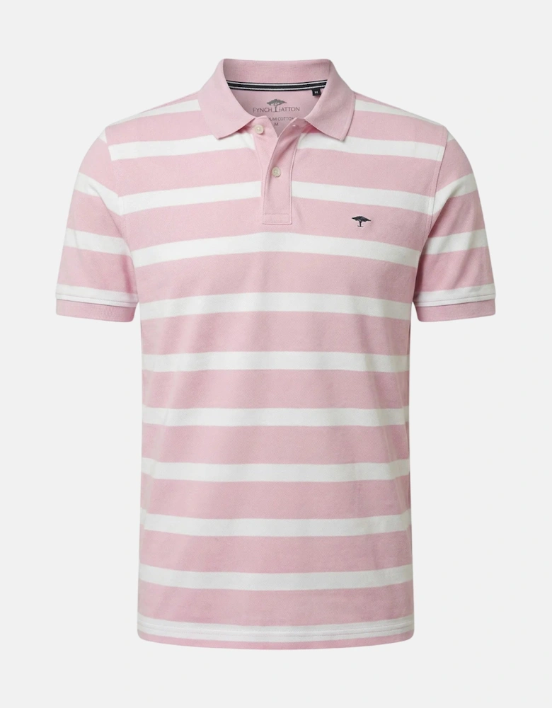 Modern Stripe Premium Cotton Polo Shirt Magnolia