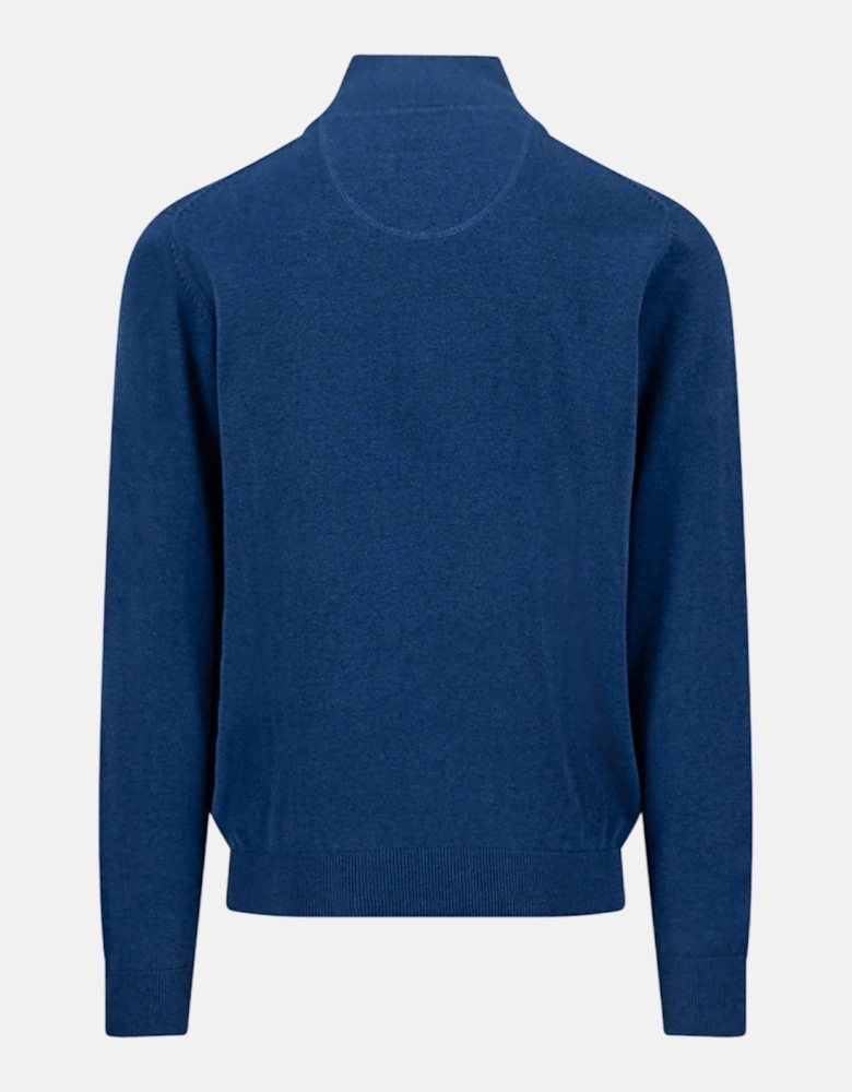 Fine Knit Cotton 1/4 Zip Sweater Midnight