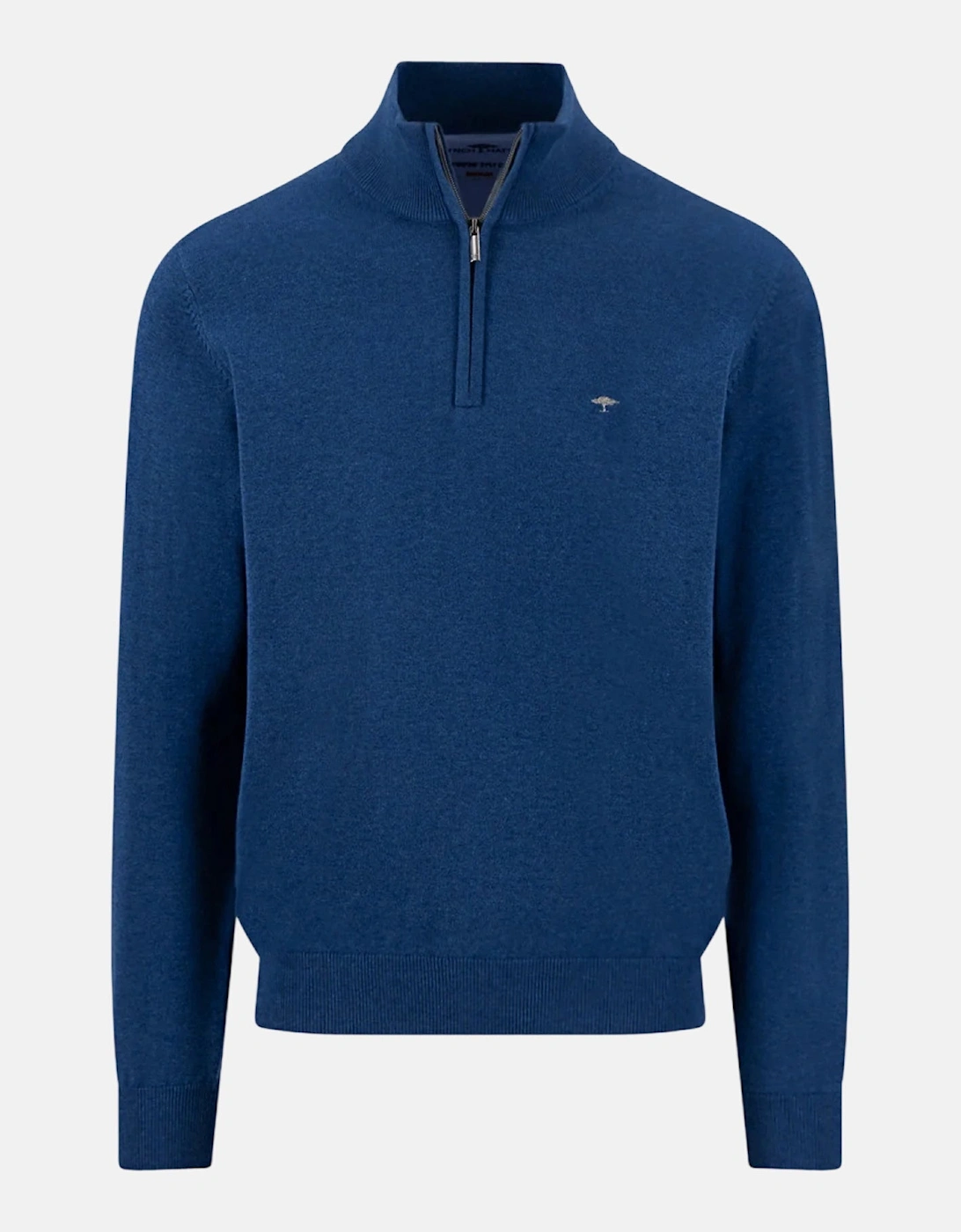 Fine Knit Cotton 1/4 Zip Sweater Midnight, 3 of 2