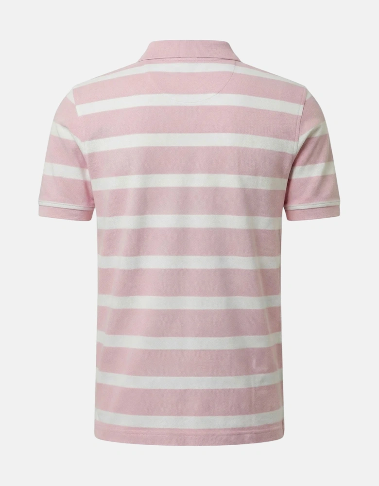 Modern Stripe Premium Cotton Polo Shirt Magnolia