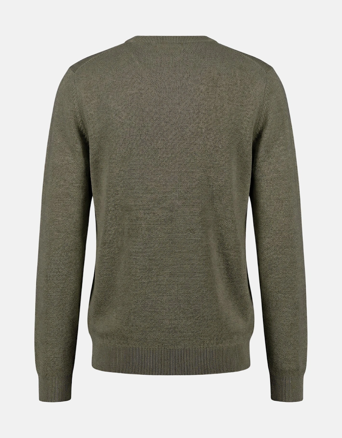 Fine Knit Air Cotton Crewneck Sweater Dark Khaki