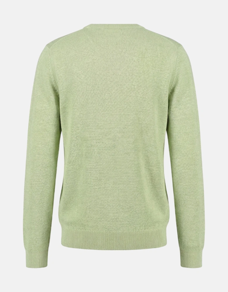Fine Knit Air Cotton Crewneck Sweater Pear