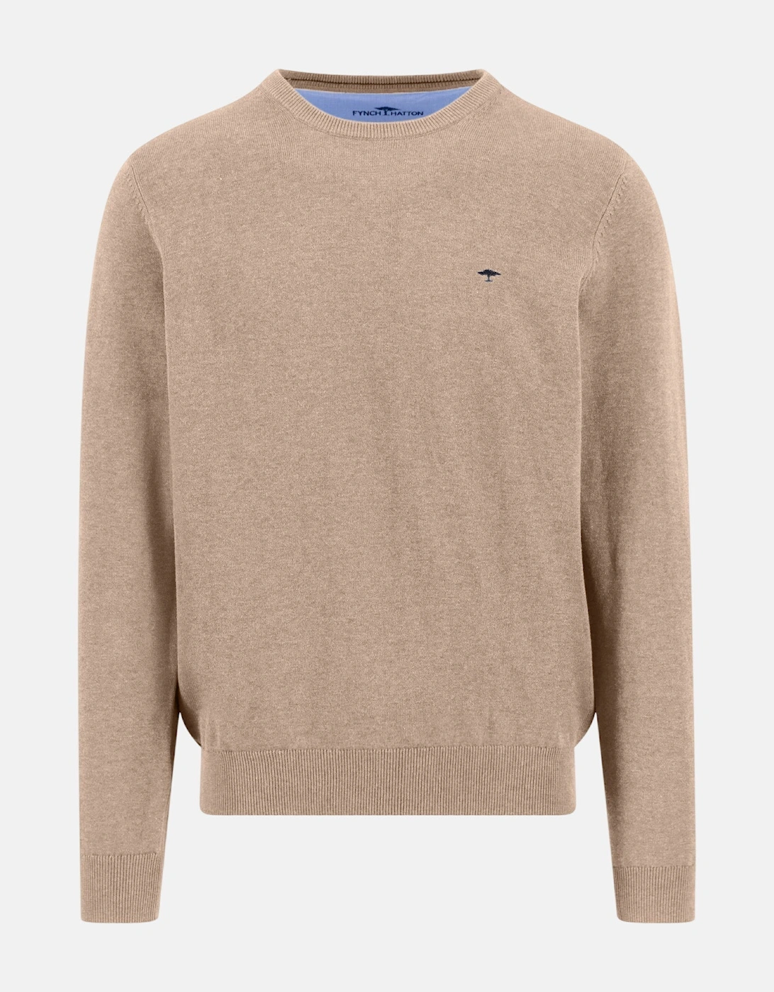 Fine Knit Cotton Crewneck Sweater Taupe, 6 of 5