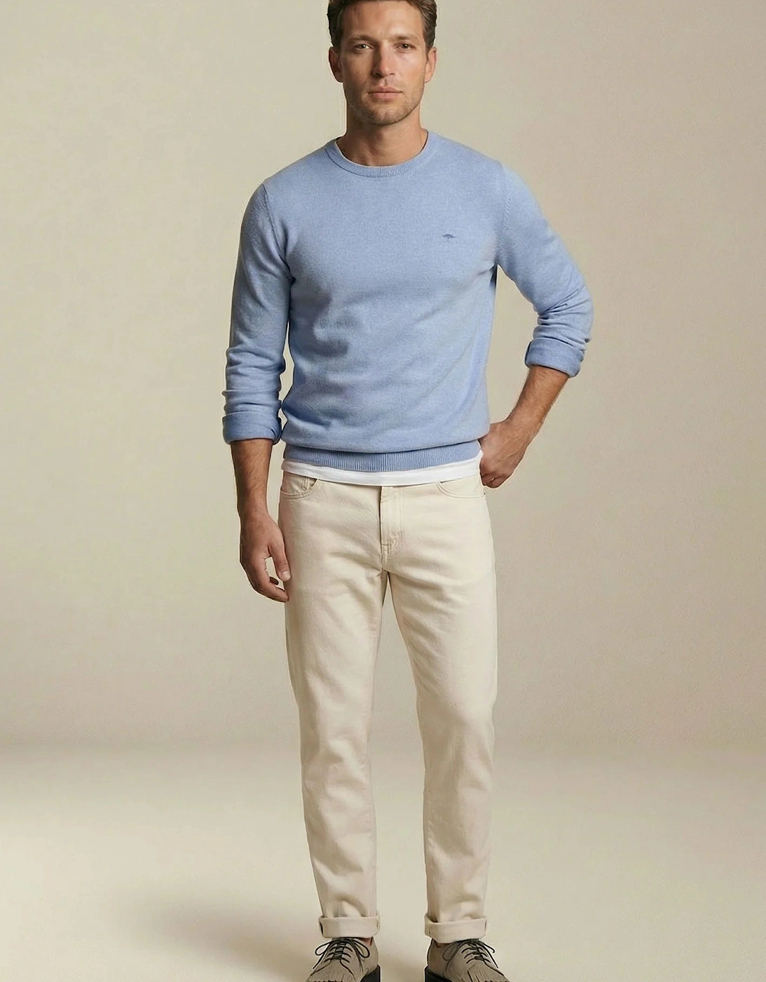 Fine Knit Air Cotton Crewneck Sweater New Breeze