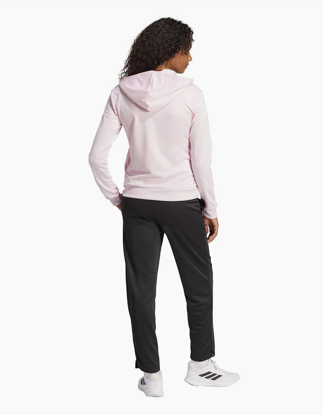 Adidas Women's  Essentials Linear Hooded Tracksuit Pink/Black