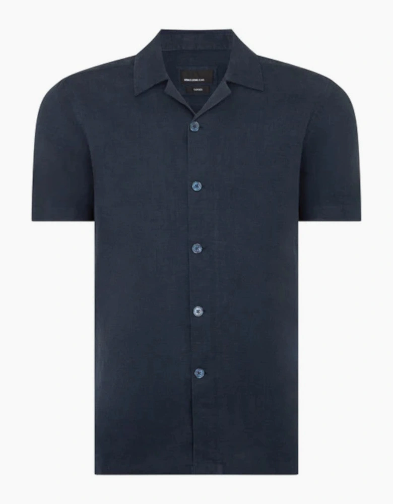 Remus Uomo SS Linen Shirt 29 Navy