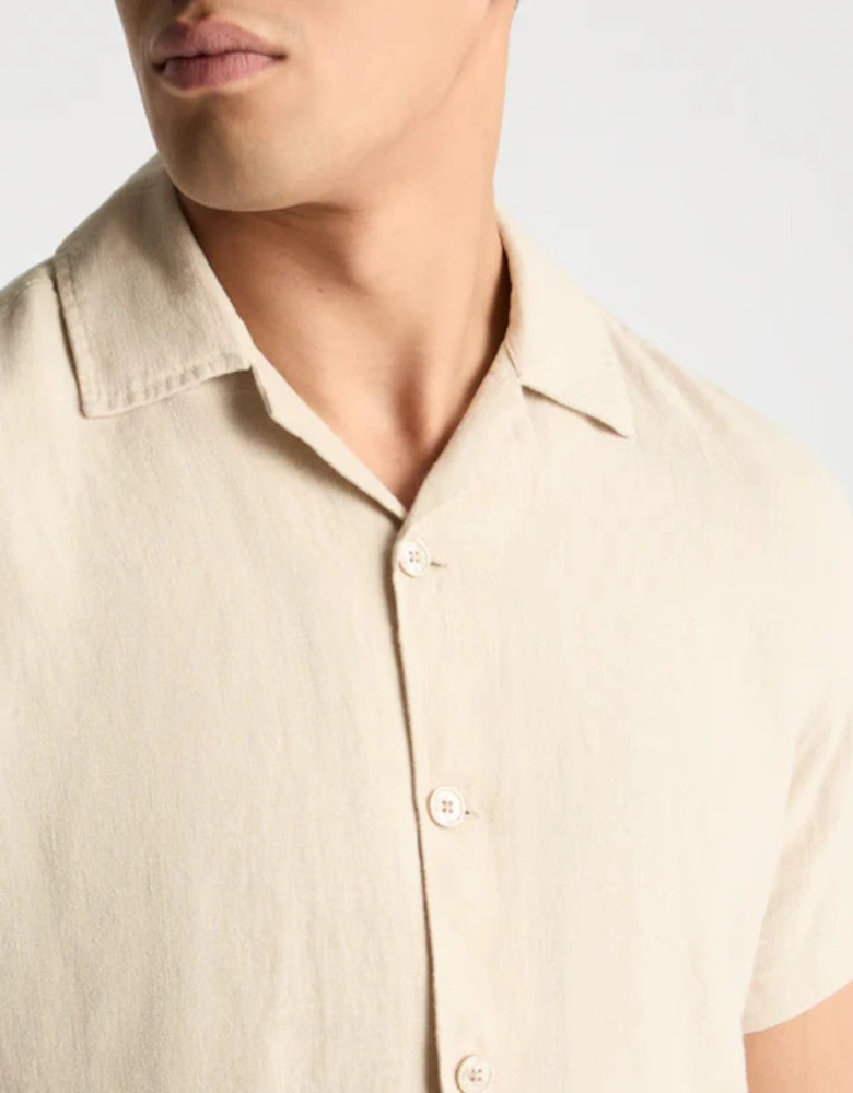 Remus Uomo SS Linen Shirt 91 Stone