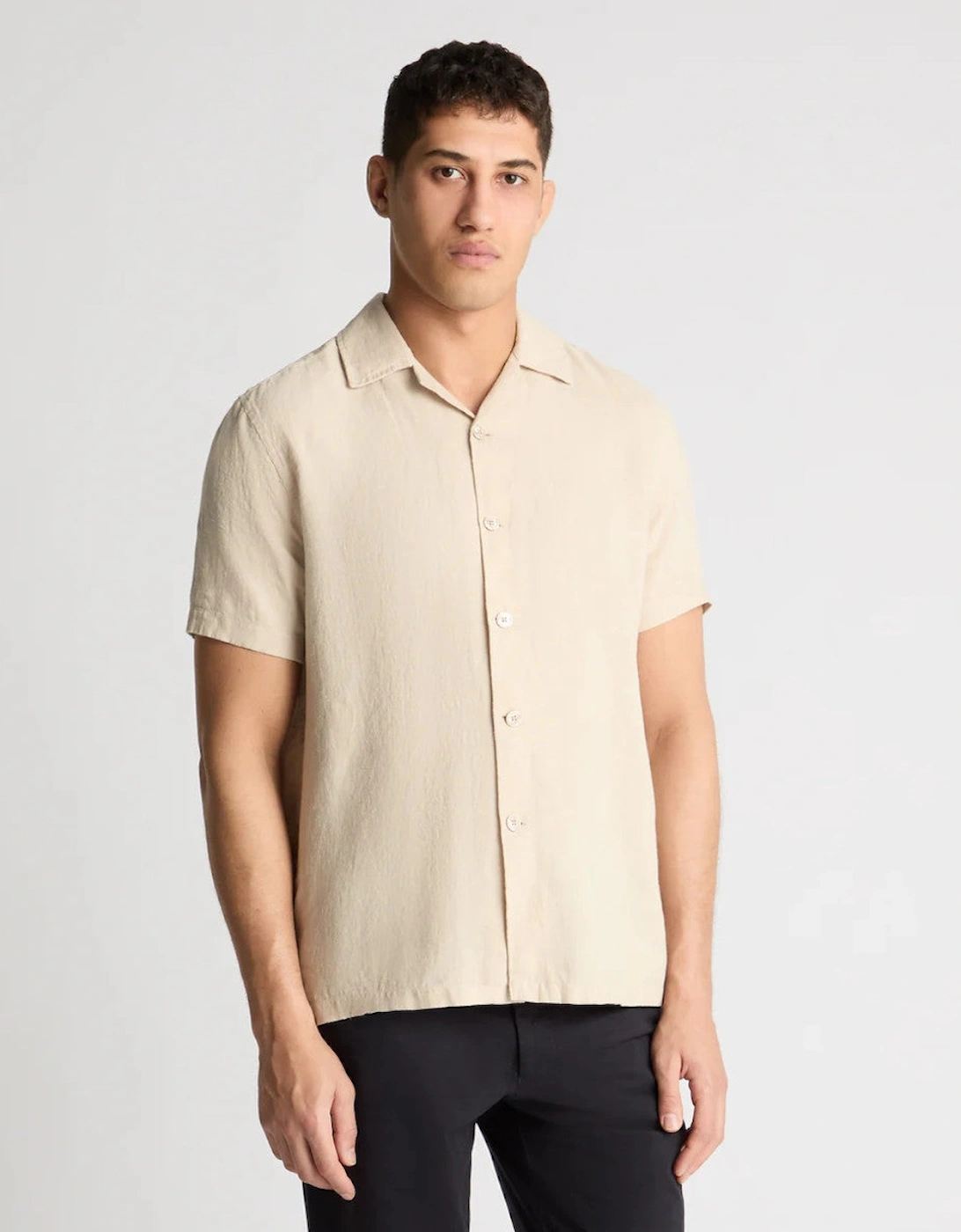 Remus Uomo SS Linen Shirt 91 Stone