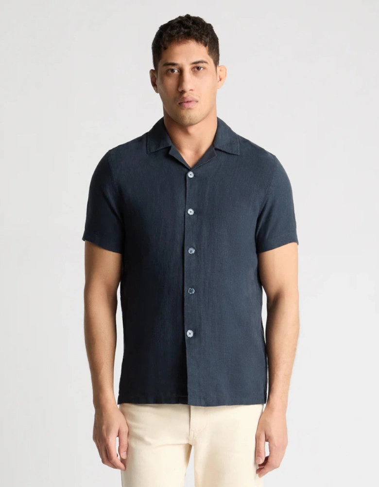 Remus Uomo SS Linen Shirt 29 Navy