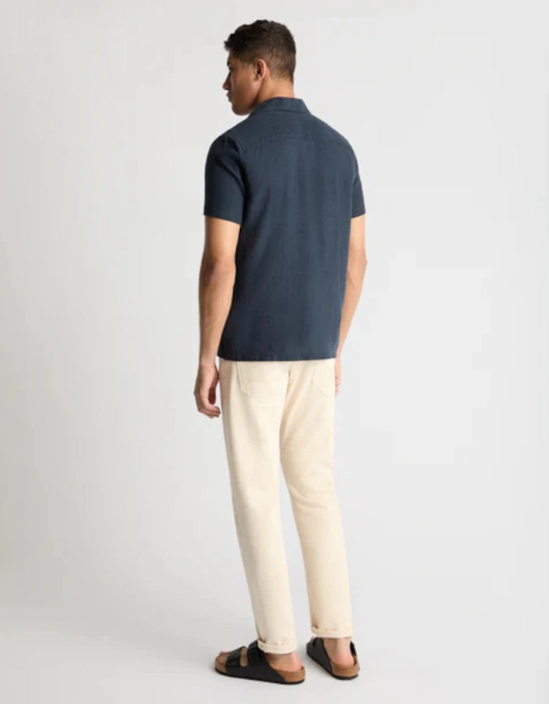 Remus Uomo SS Linen Shirt 29 Navy