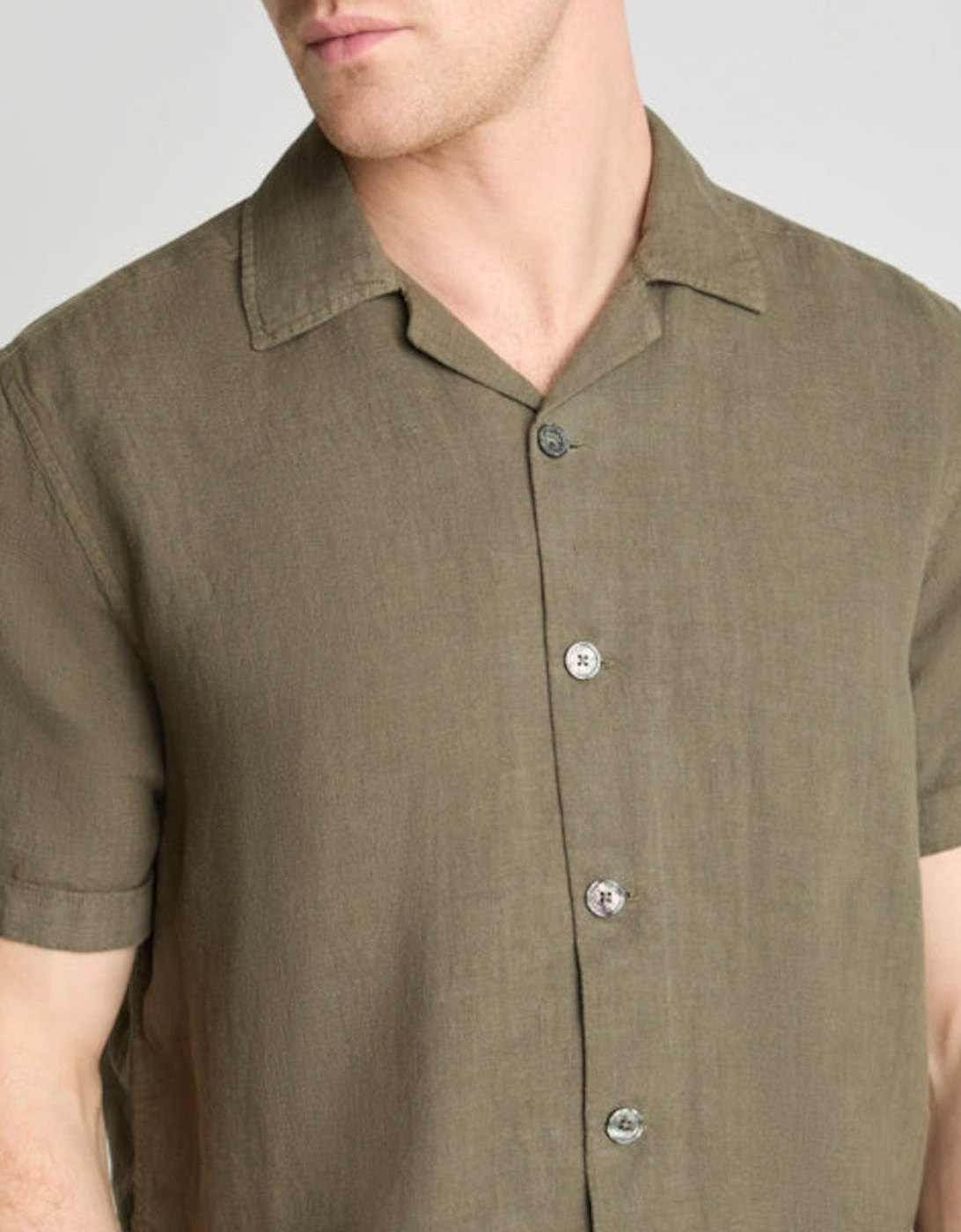 Remus Uomo SS Linen Shirt 34 Sage