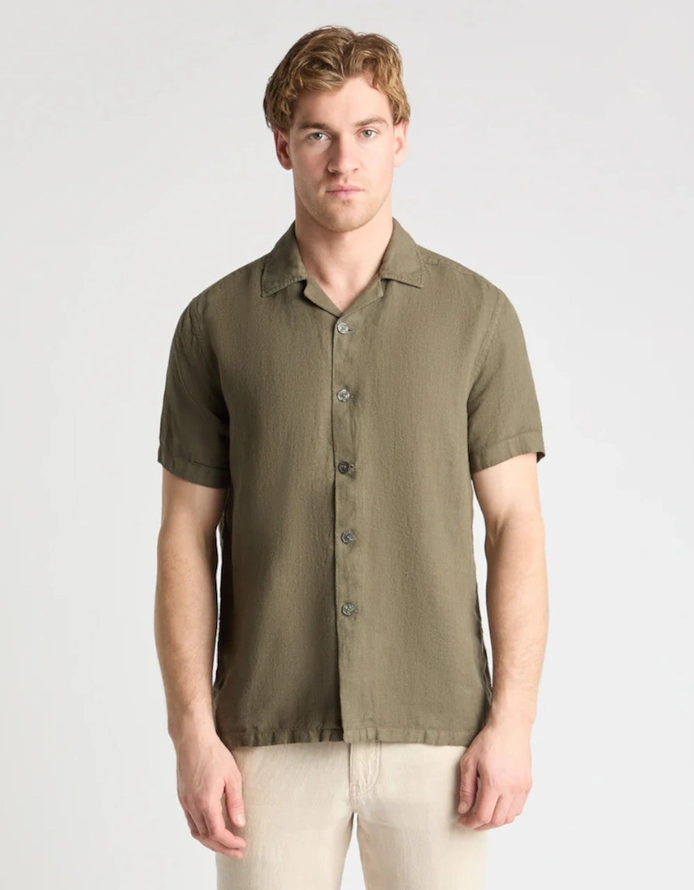 Remus Uomo SS Linen Shirt 34 Sage