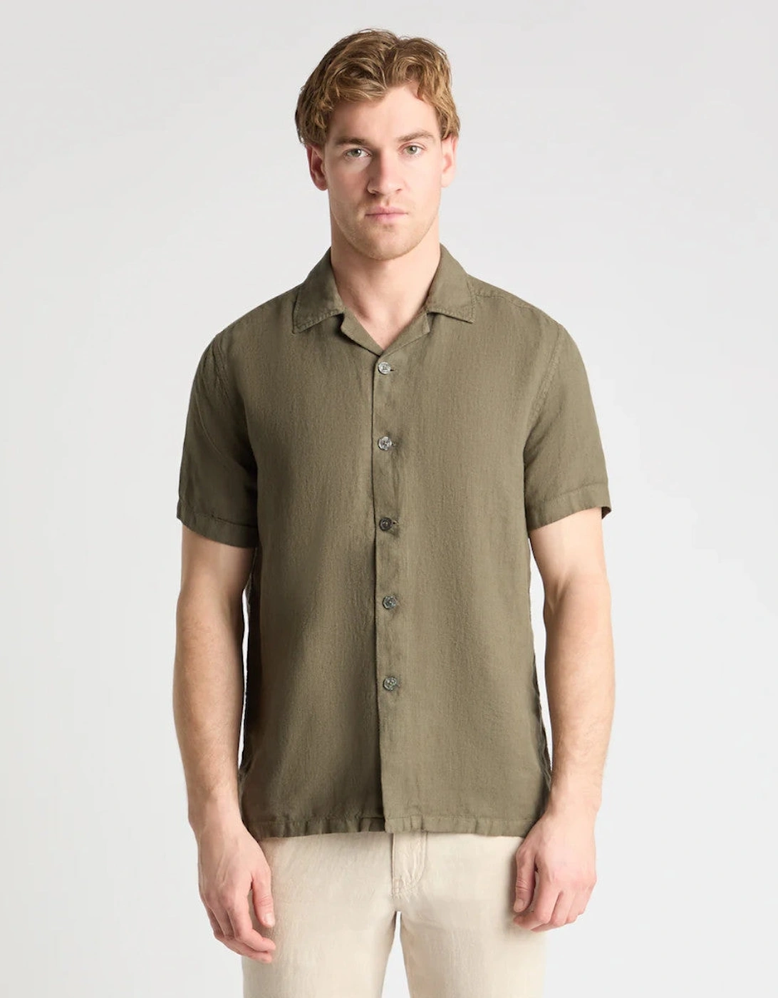 Remus Uomo SS Linen Shirt 34 Sage
