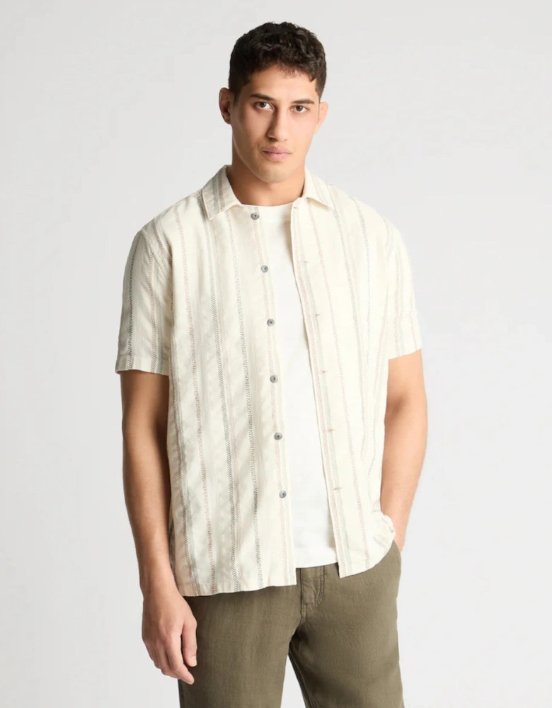 Remus Uomo SS Stripe Shirt 91 Stone