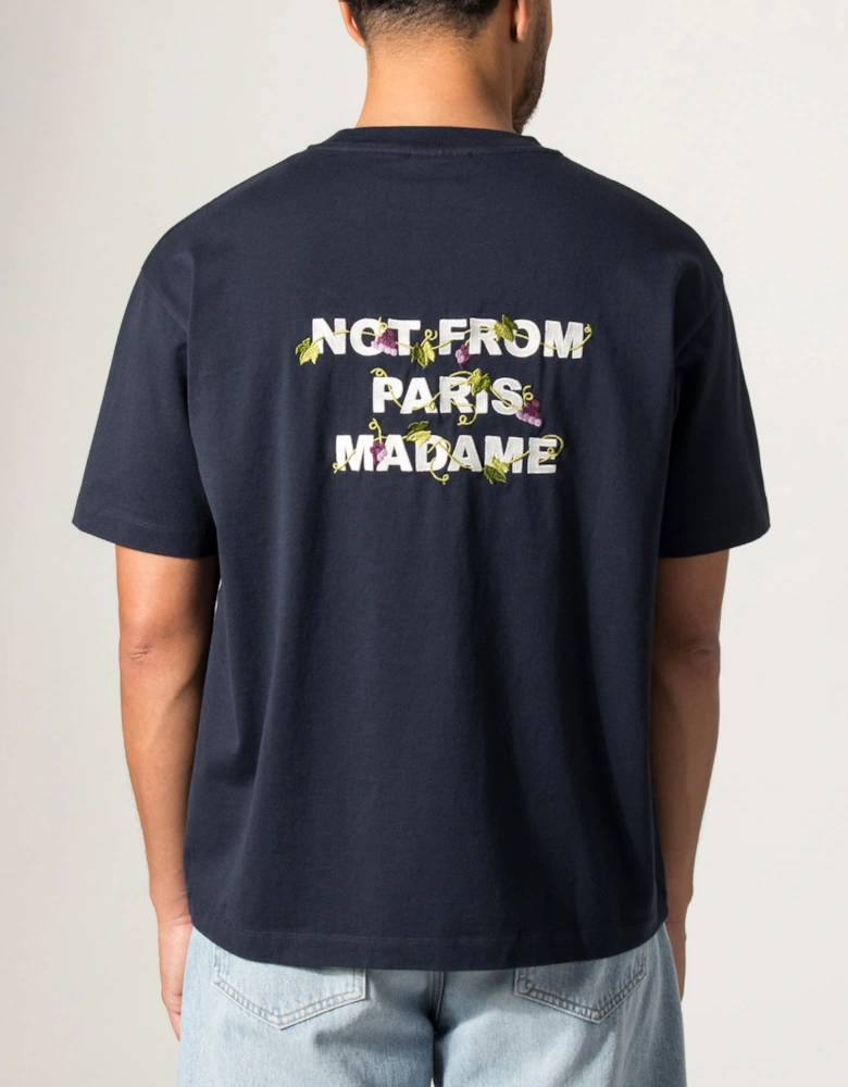 Relaxed Fit Vine Embroidered Slogan T-shirt