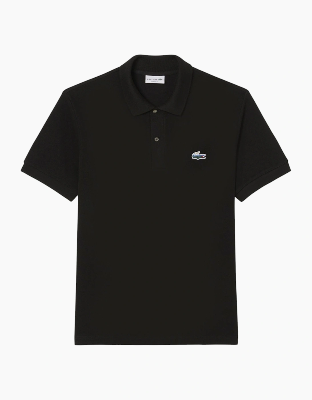 Lacoste Men's Lacoste Mens Polo Shirt Classic Fit Landscape Crocodile Pique Golf Polo Shirt - Black