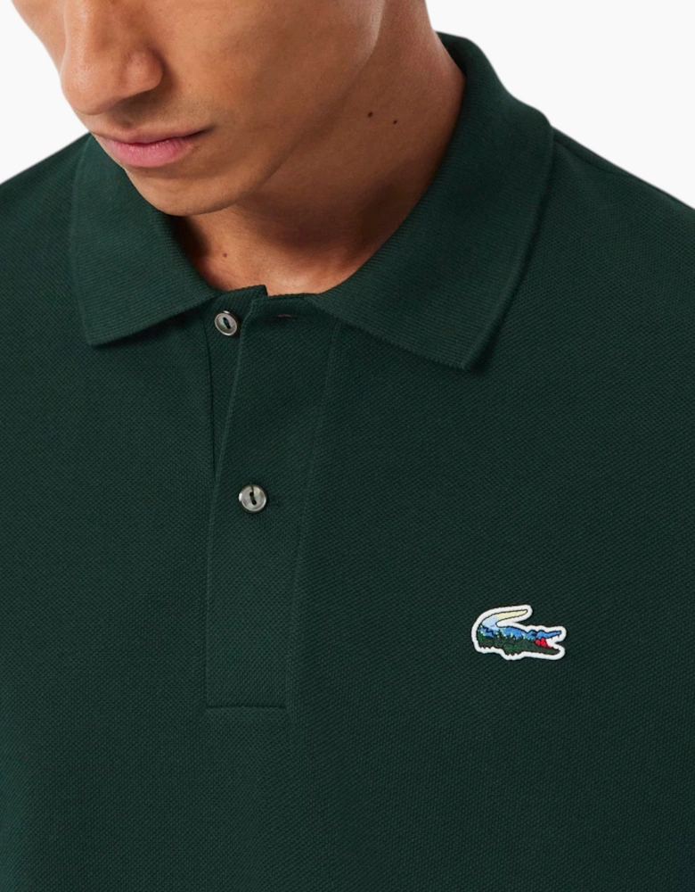 Lacoste Mens Polo Shirt Classic Fit Landscape Crocodile Pique Golf Polo Shirt