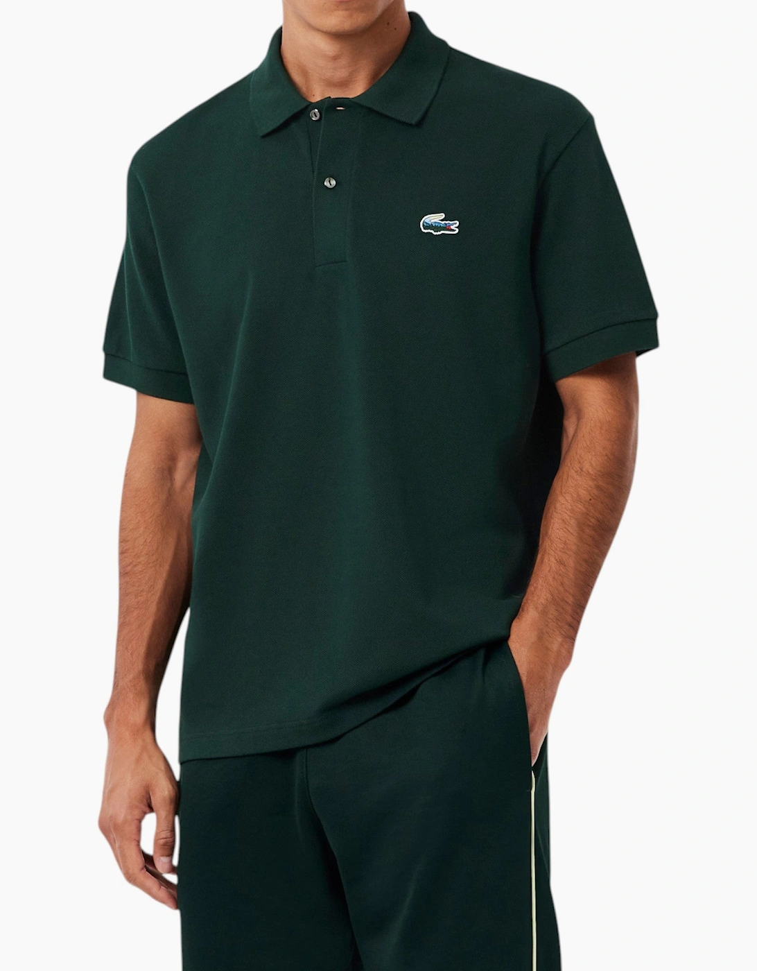 Lacoste Mens Polo Shirt Classic Fit Landscape Crocodile Pique Golf Polo Shirt
