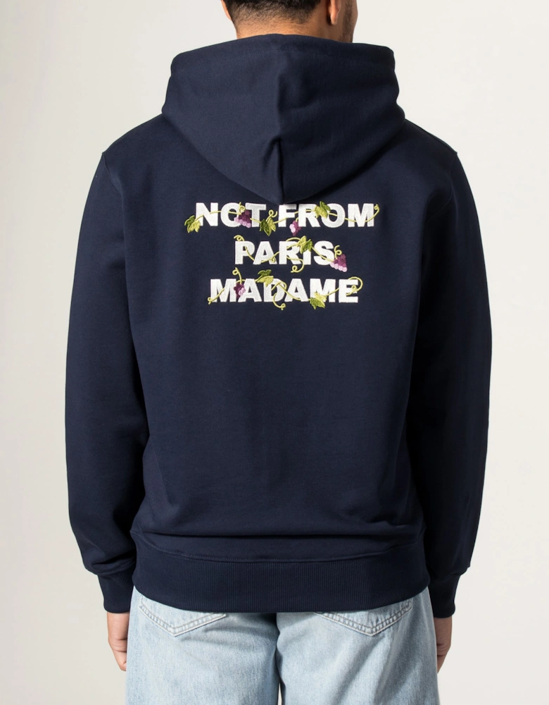Relaxed Fit Vine Embroidered Slogan Hoodie