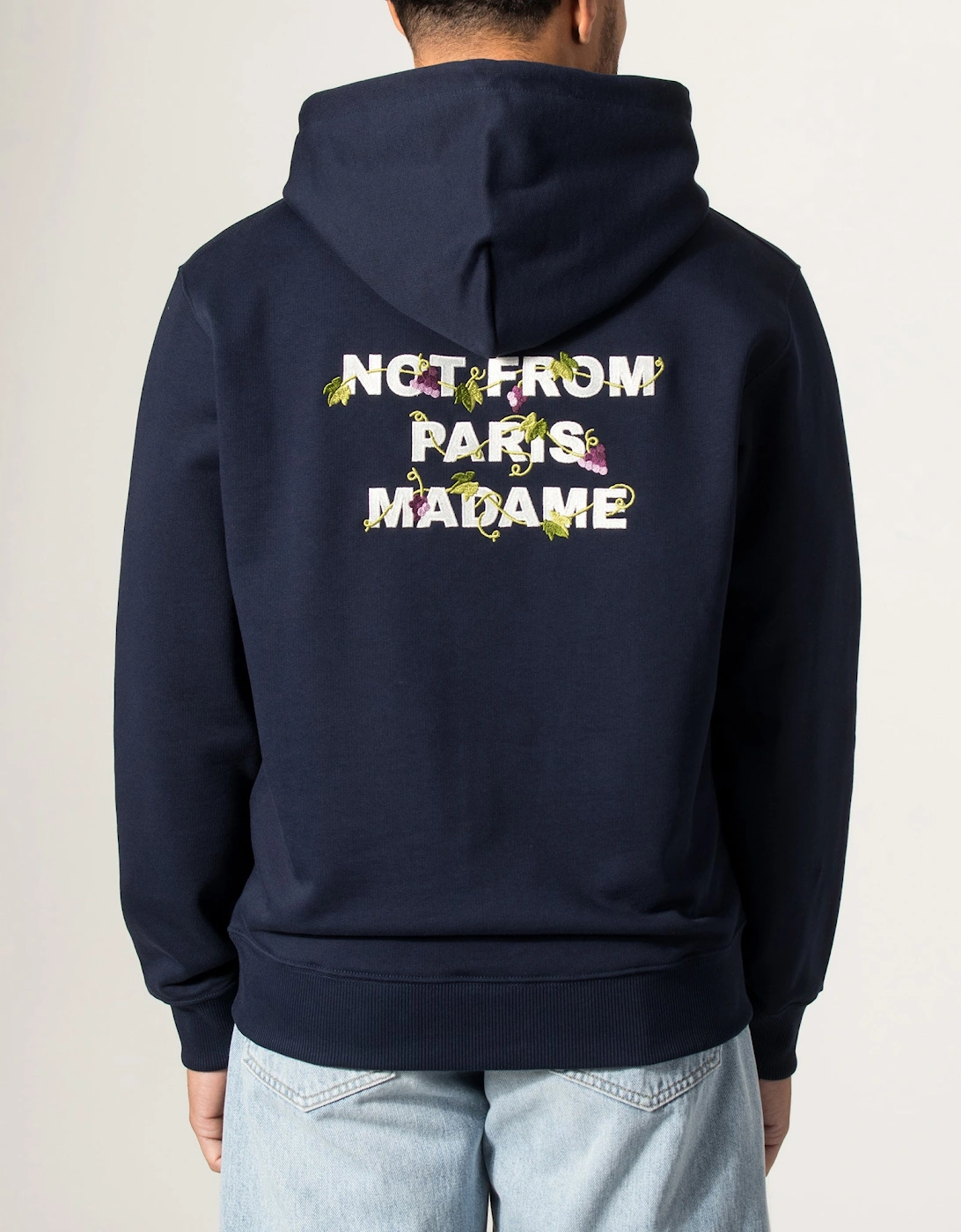 Relaxed Fit Vine Embroidered Slogan Hoodie