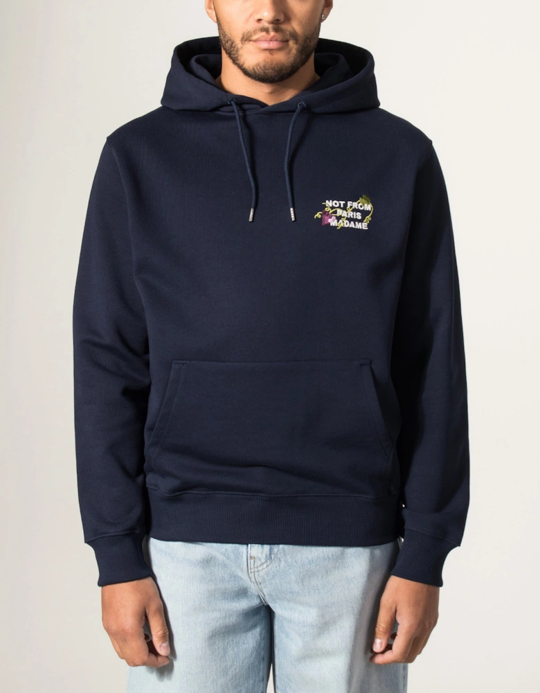 Relaxed Fit Vine Embroidered Slogan Hoodie