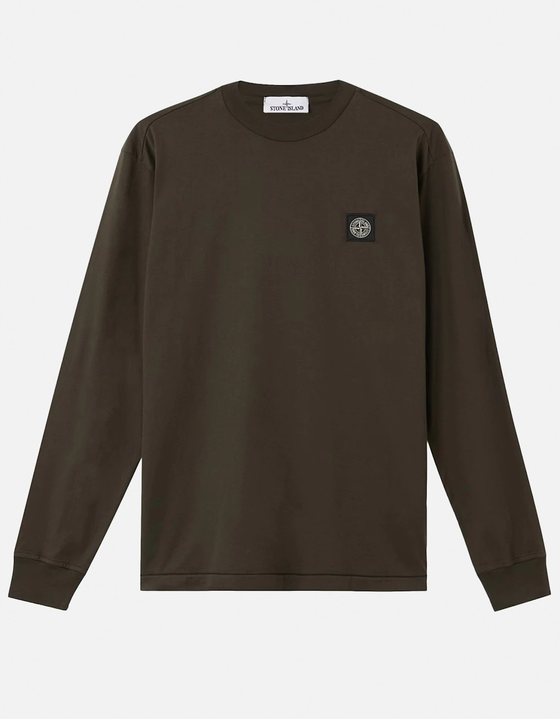 Stone Island Men's Grey Patch Logo 2100031 Ls T Shirt - Size: Xx