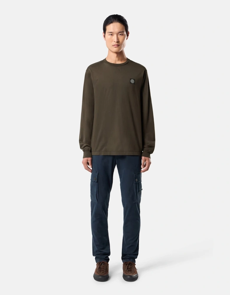S0013 Patch Logo LS Tee Grey/Brown