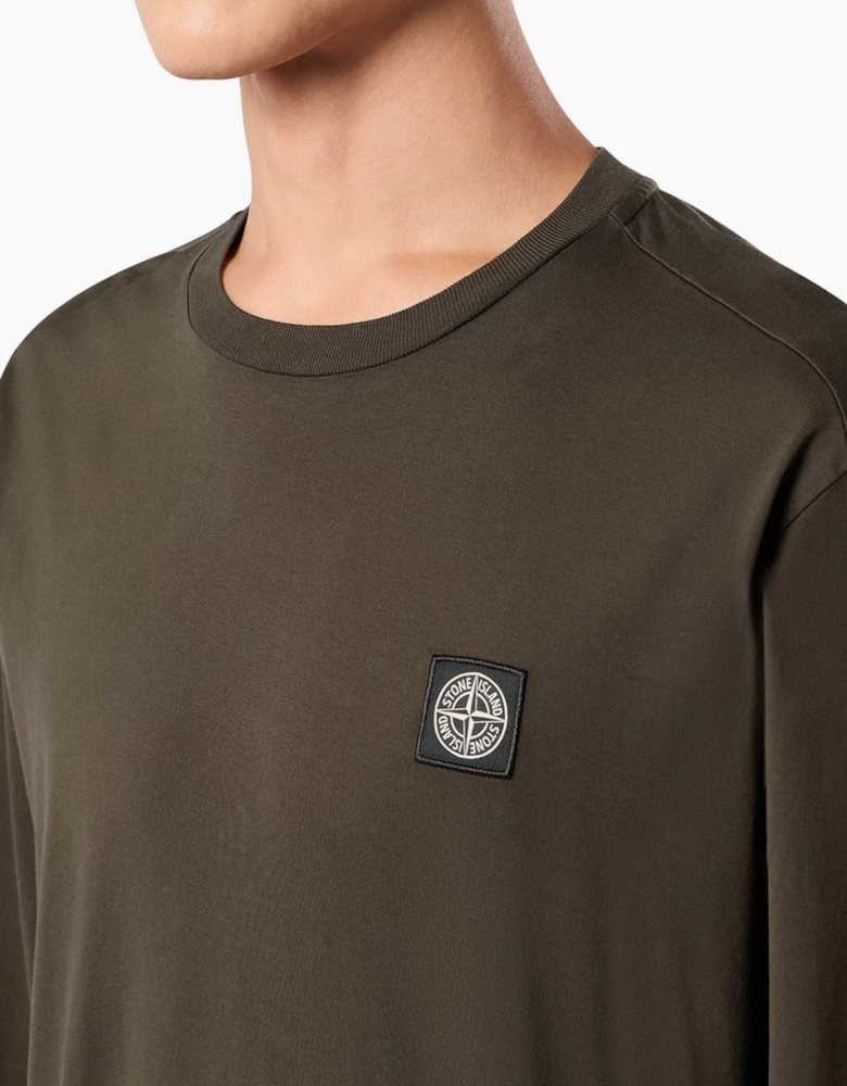 S0013 Patch Logo LS Tee Grey/Brown