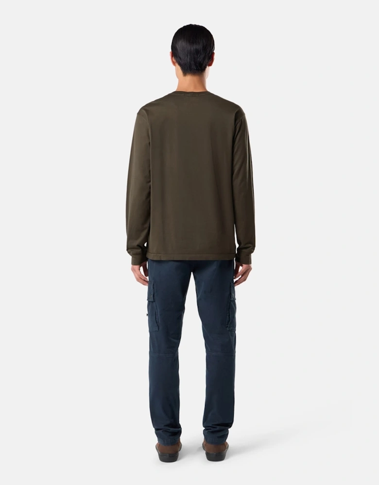 S0013 Patch Logo LS Tee Grey/Brown