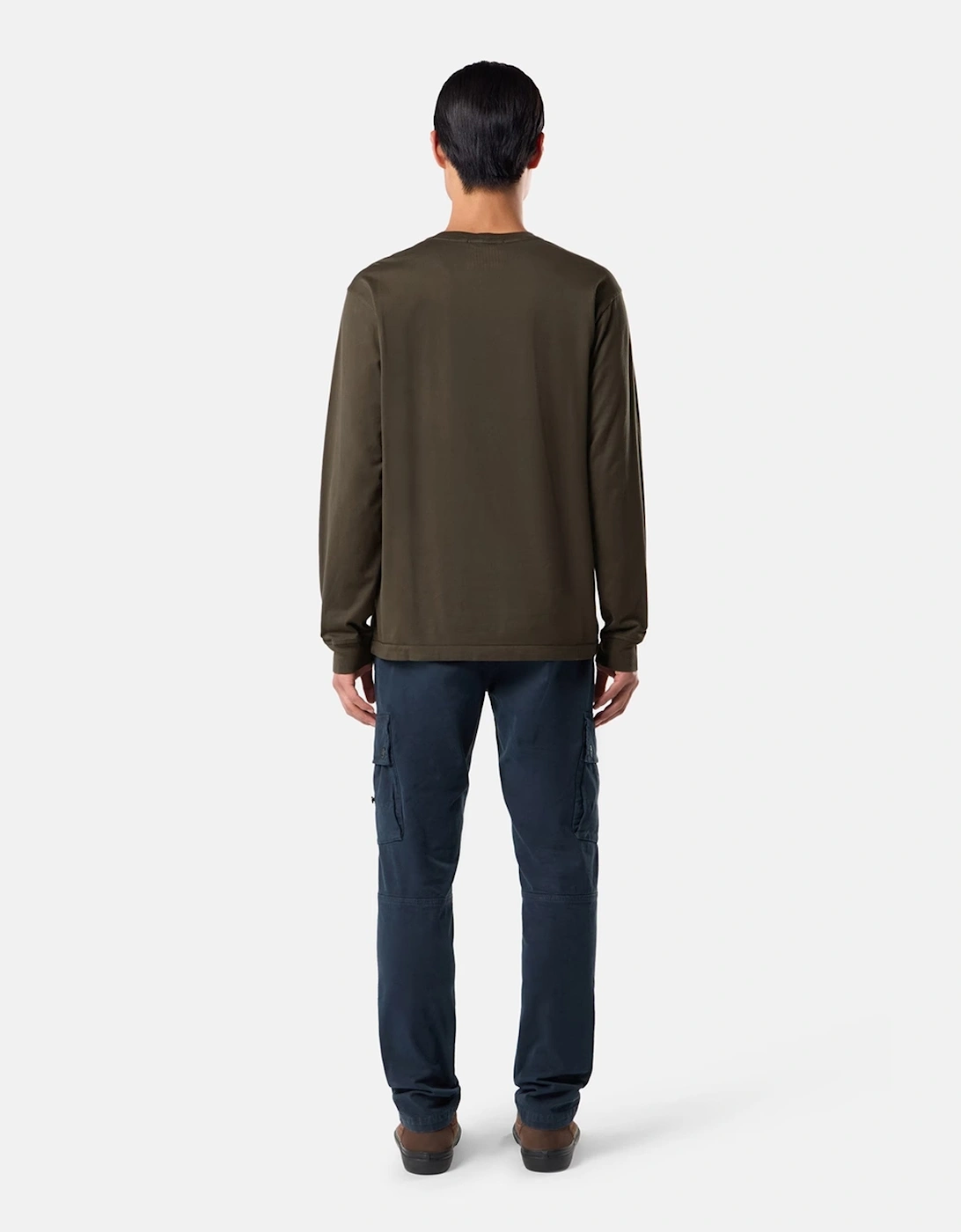 S0013 Patch Logo LS Tee Grey/Brown