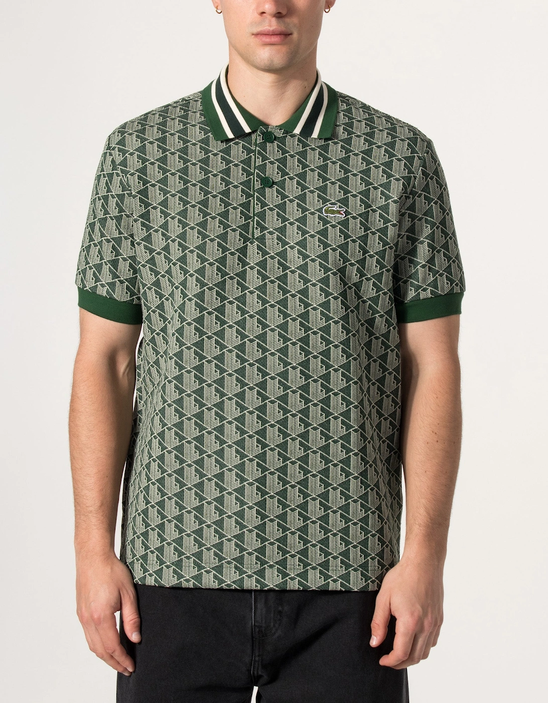 Regular Fit Monogram Jacquard Polo Shirt