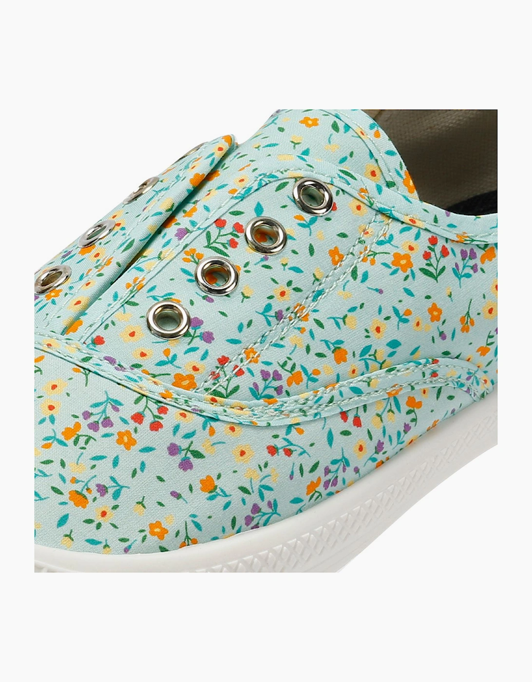 Penguin Anita Canvas Women's Sage Floral Pumps