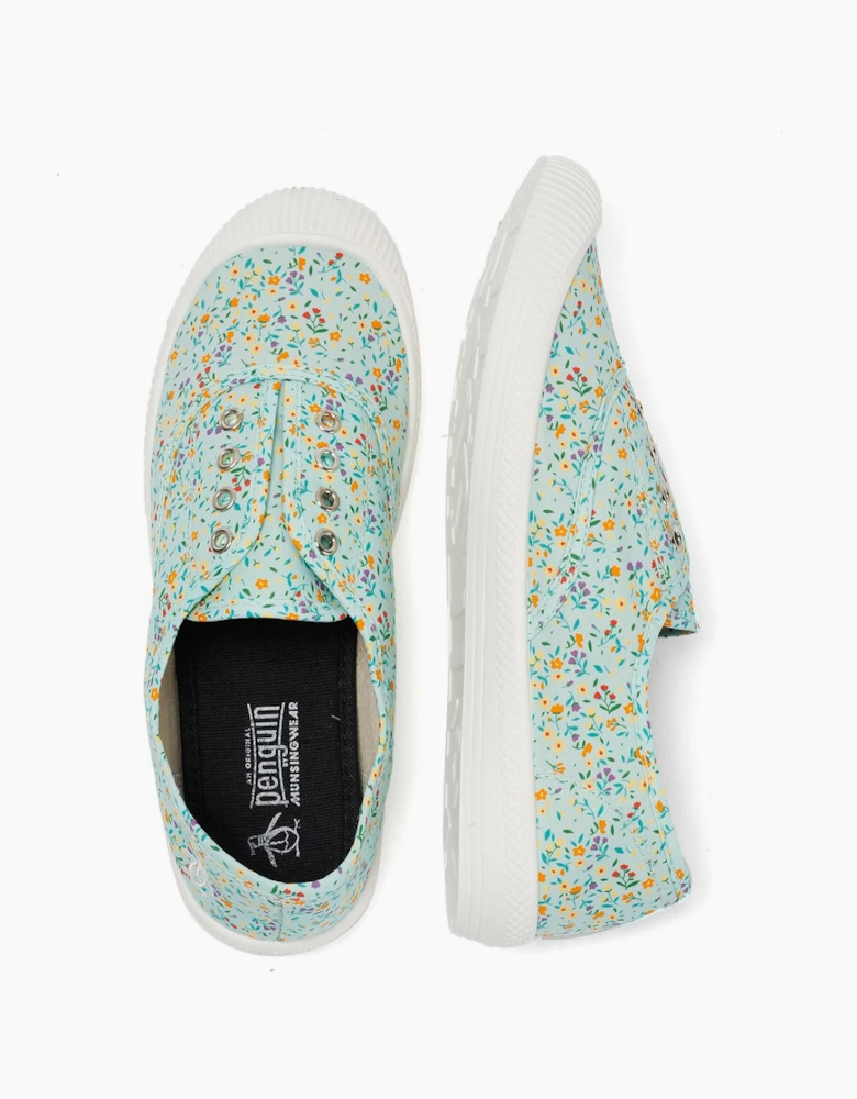 Penguin Anita Canvas Women's Sage Floral Pumps