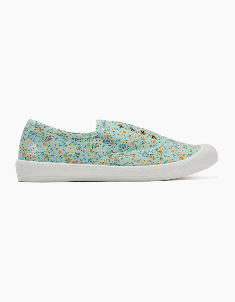Penguin Anita Canvas Women's Sage Floral Pumps